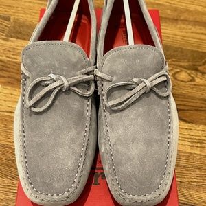 TOD’S Gray Suede Ferrari Edition Gommini Driving Loafers - New - Size 10